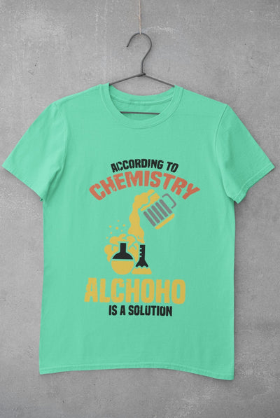 Alcohol Is A Solution Mens Half Sleeves T-shirt- FunkyTeesClub - Funky Tees Club