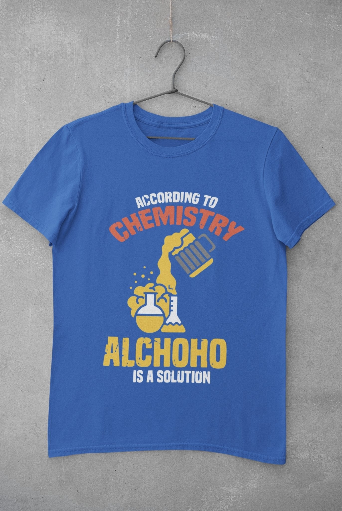 Alcohol Is A Solution Mens Half Sleeves T-shirt- FunkyTeesClub - Funky Tees Club