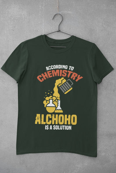 Alcohol Is A Solution Mens Half Sleeves T-shirt- FunkyTeesClub - Funky Tees Club