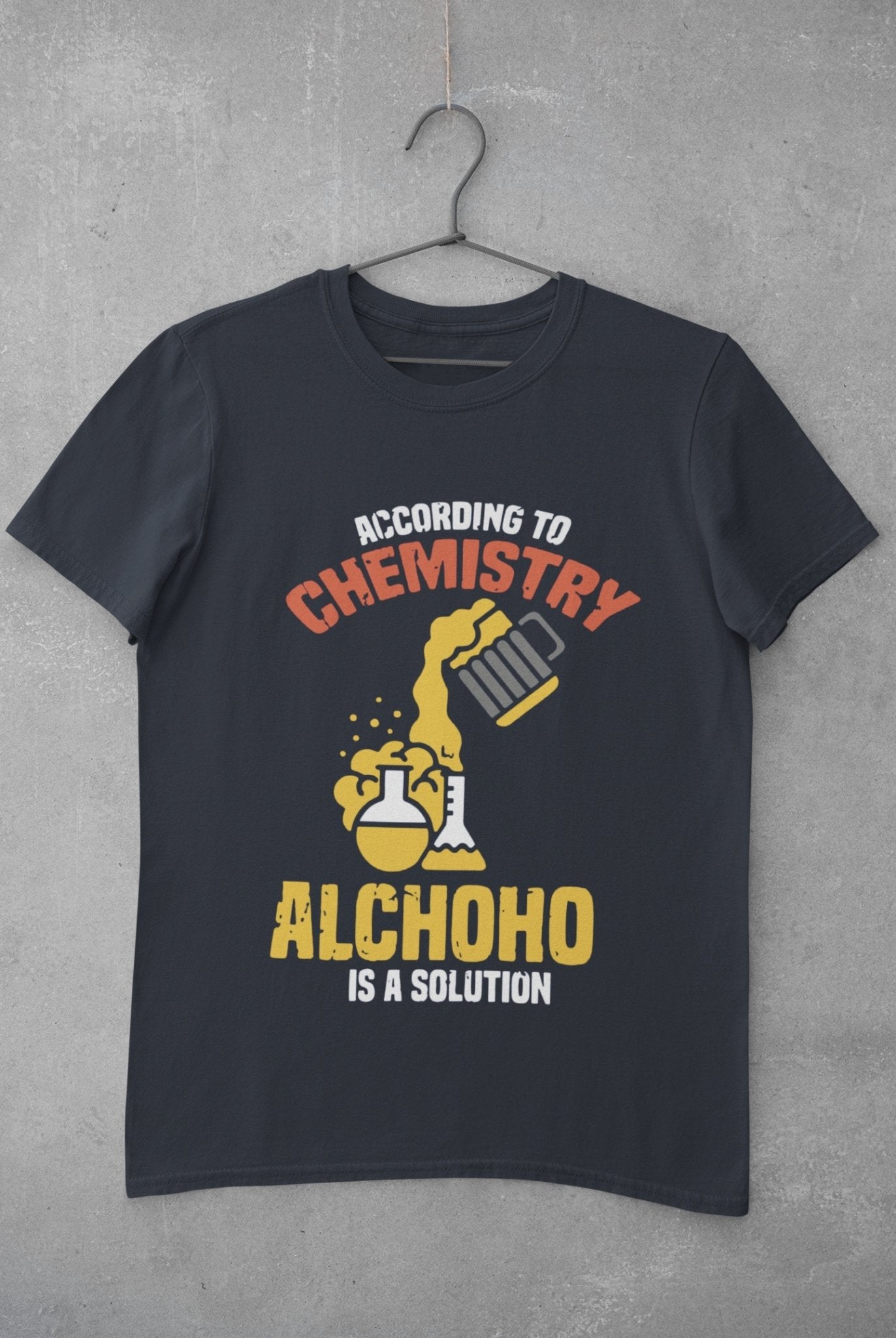 Alcohol Is A Solution Mens Half Sleeves T-shirt- FunkyTeesClub - Funky Tees Club