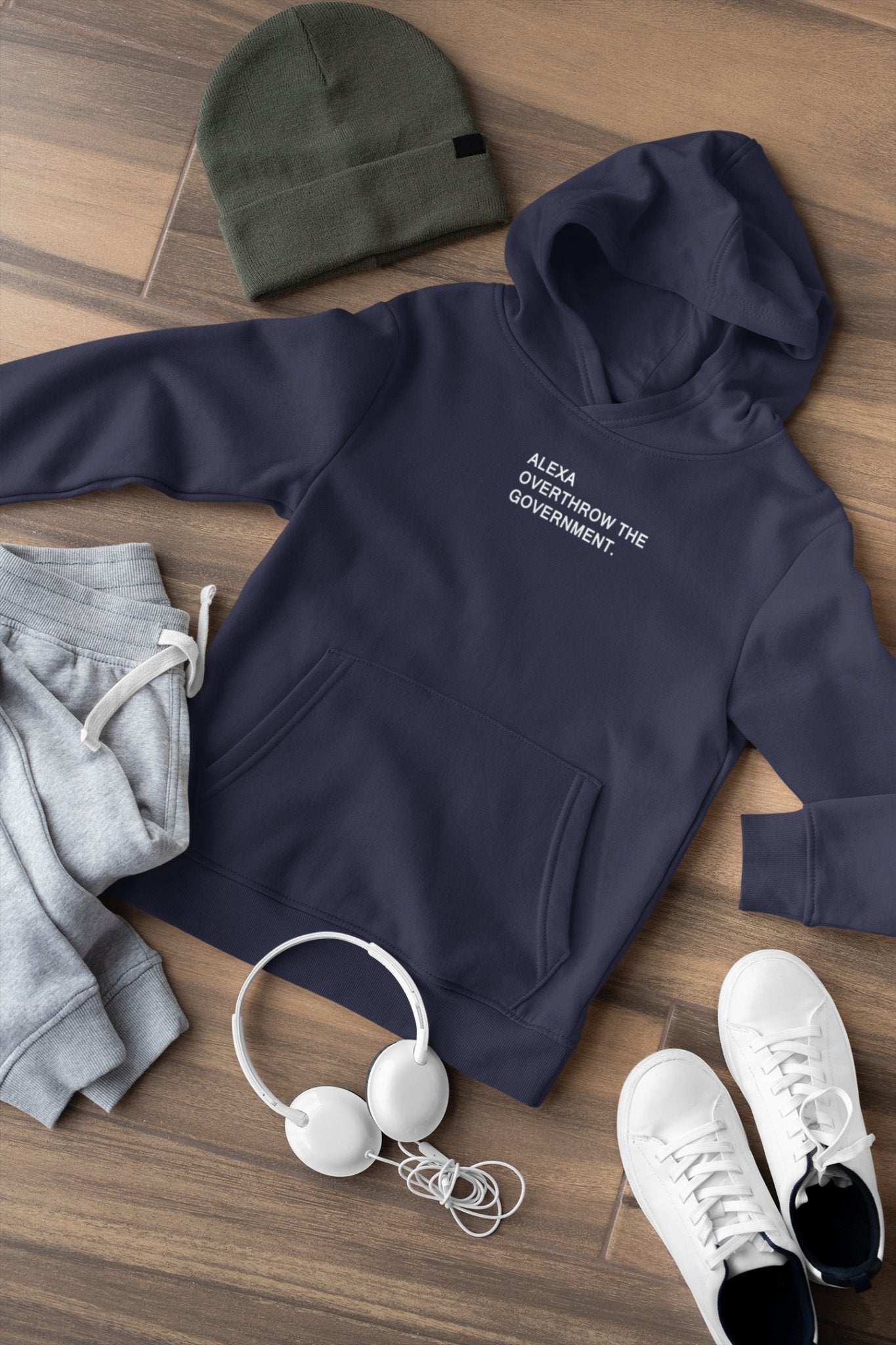 Alexa Overthrow The Government Hoodies for Women-FunkyTeesClub - Funky Tees Club