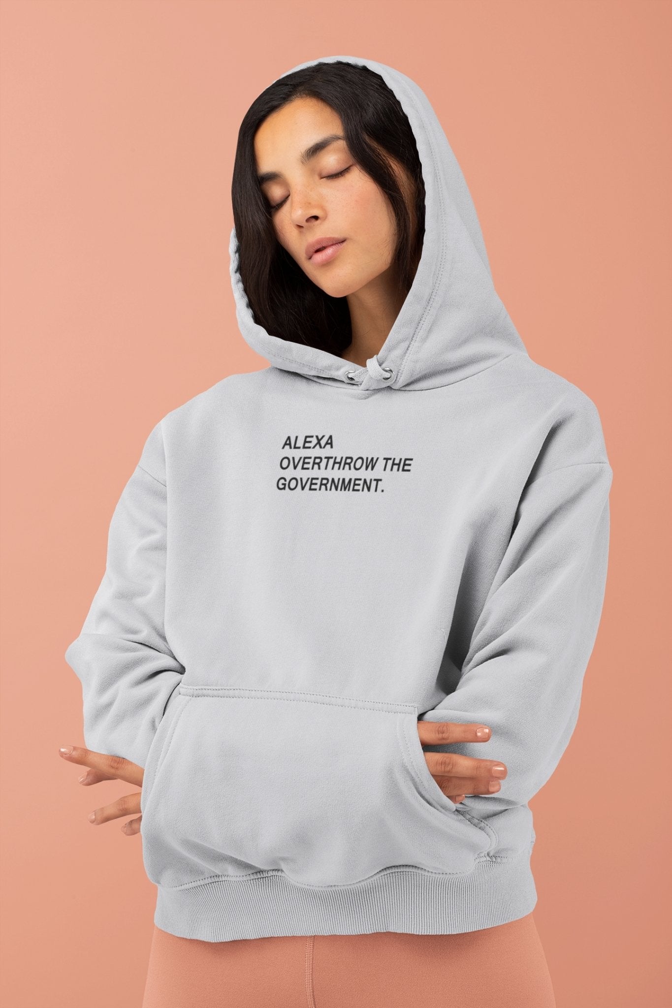 Alexa Overthrow The Government Hoodies for Women-FunkyTeesClub - Funky Tees Club