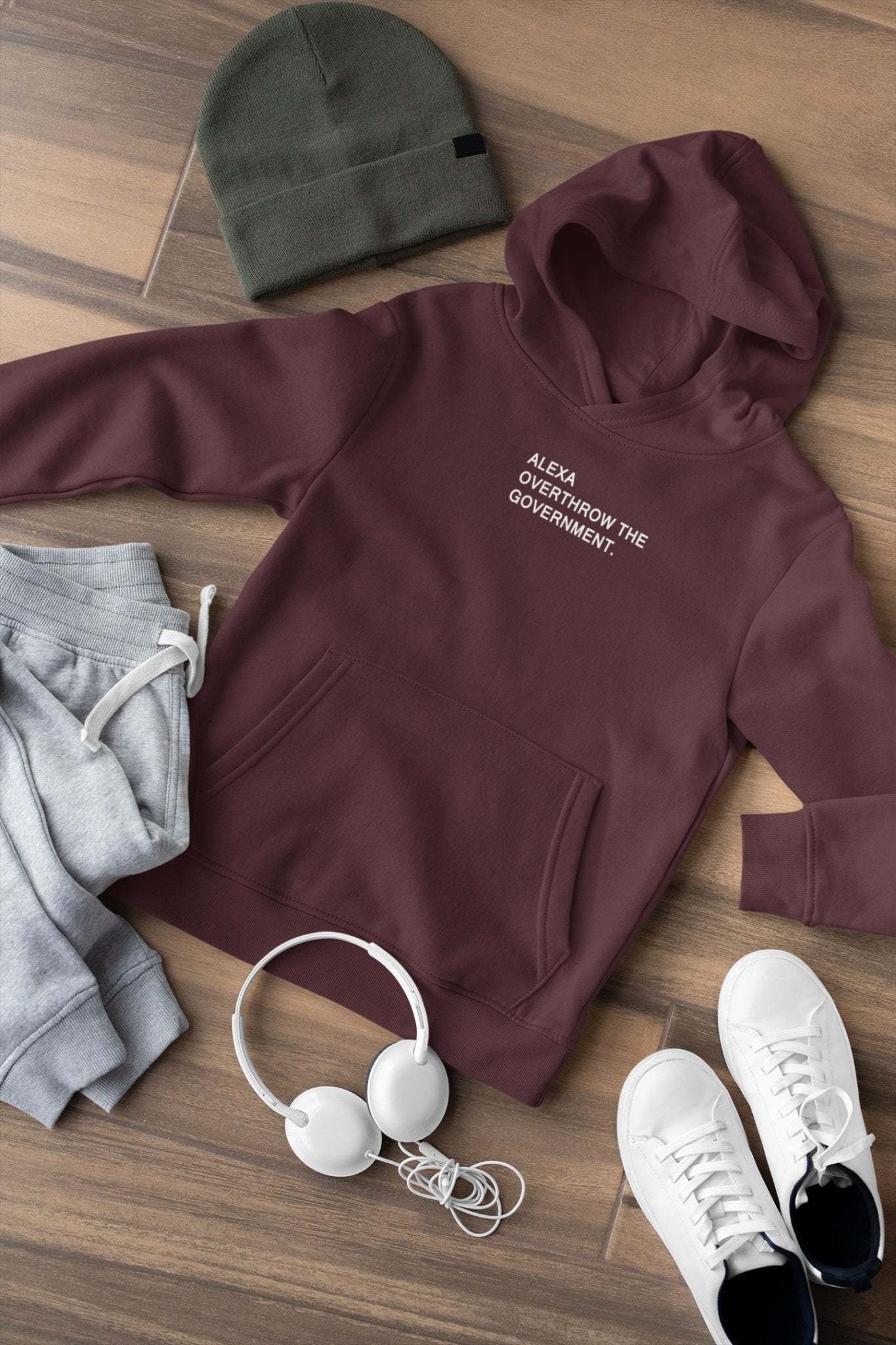 Alexa Overthrow The Government Hoodies for Women-FunkyTeesClub - Funky Tees Club