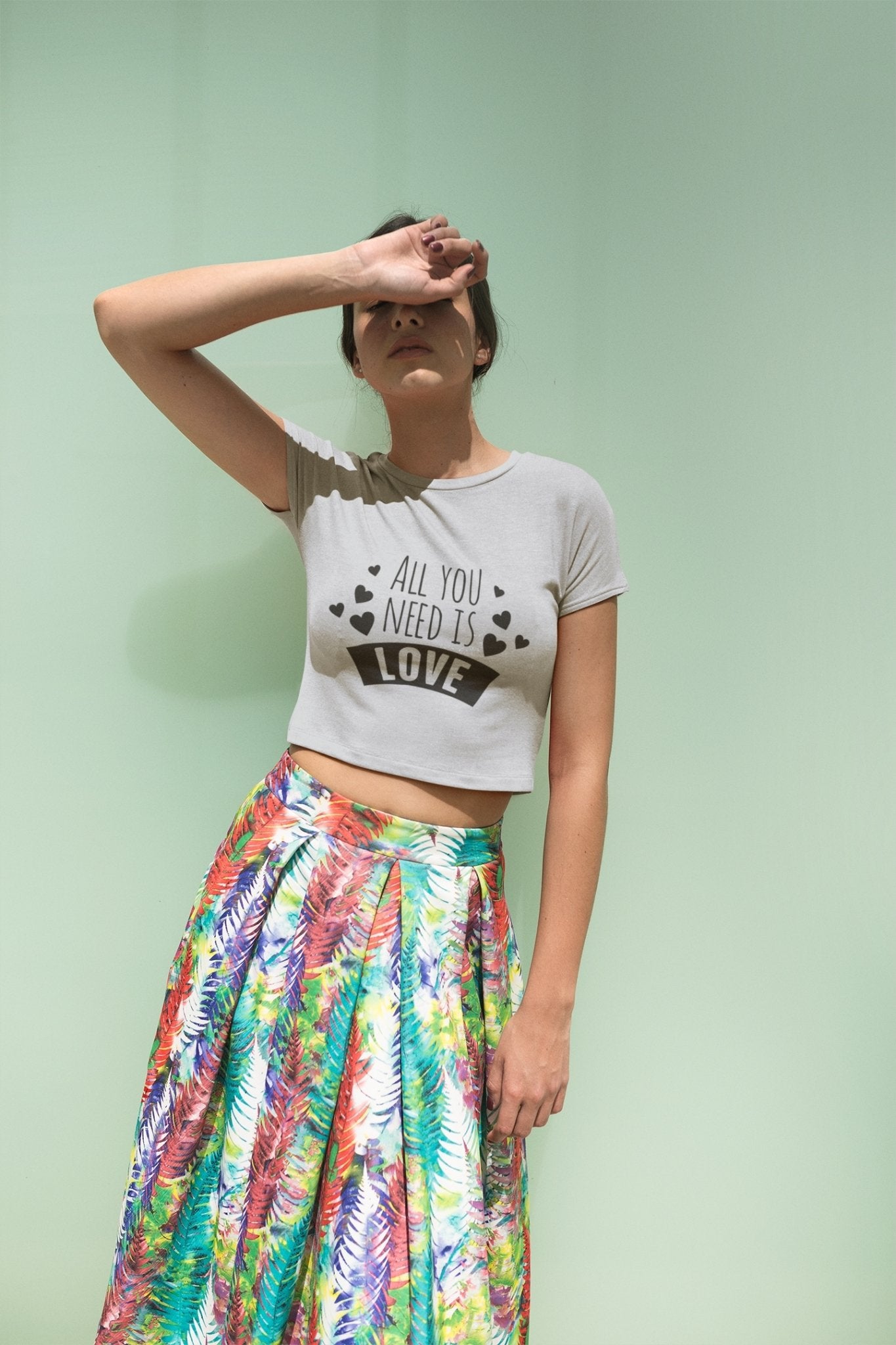 All you need is love Women Crop Top- FunkyTeesClub - Funky Tees Club