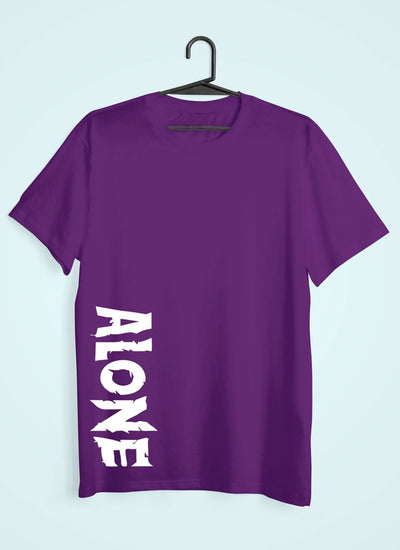Alone Mens Half Sleeves T-shirt- FunkyTeesClub - Funky Tees Club