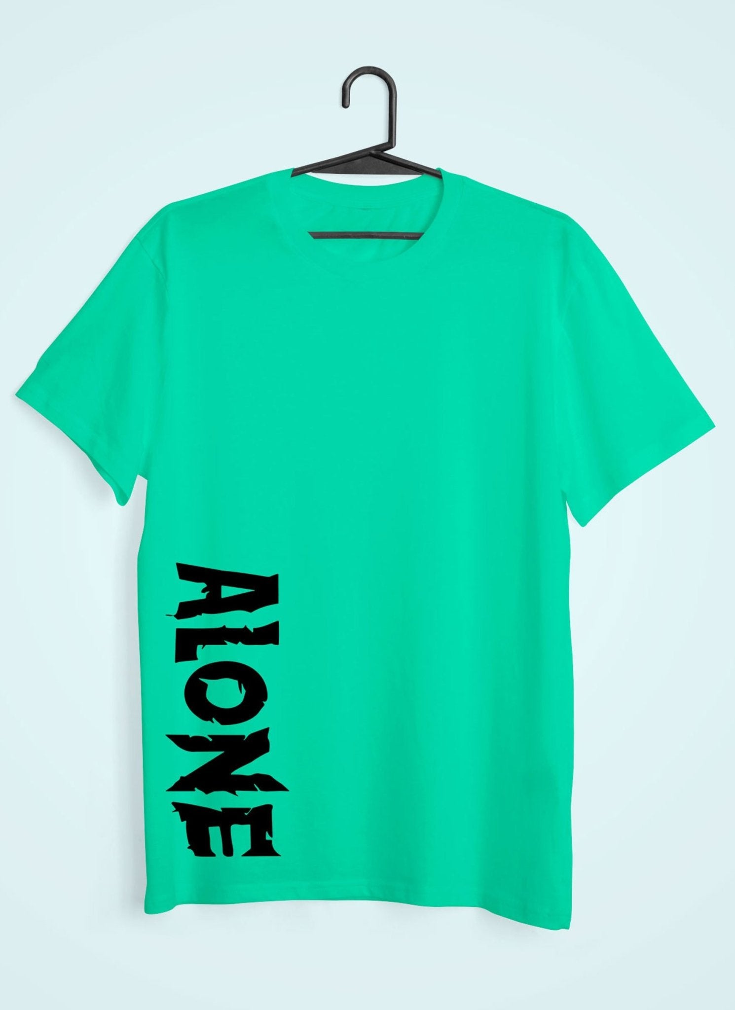 Alone Mens Half Sleeves T-shirt- FunkyTeesClub - Funky Tees Club