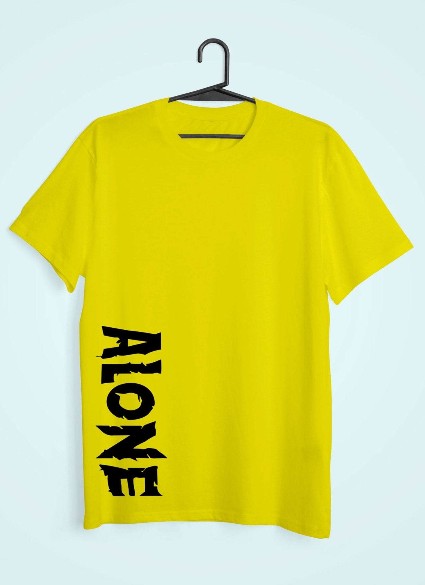 Alone Mens Half Sleeves T-shirt- FunkyTeesClub - Funky Tees Club