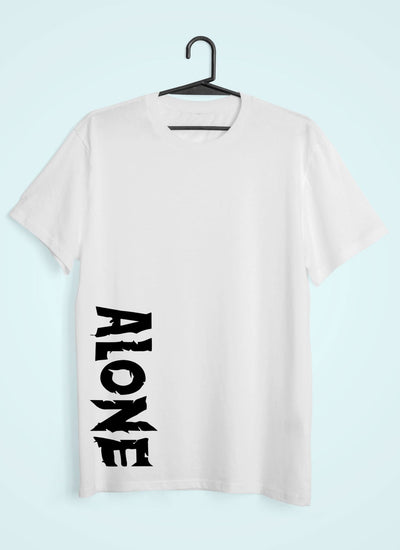 Alone Women Half Sleeves T-shirt- FunkyTeesClub - Funky Tees Club