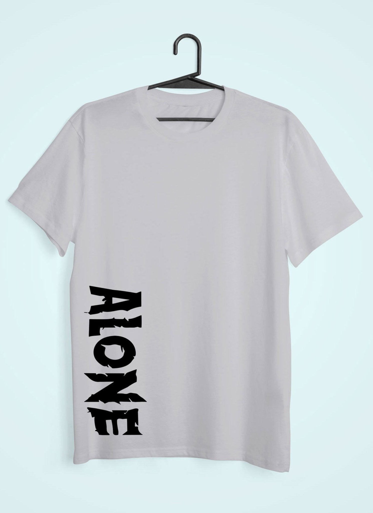 Alone Women Half Sleeves T-shirt- FunkyTeesClub - Funky Tees Club
