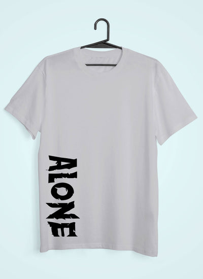 Alone Women Half Sleeves T-shirt- FunkyTeesClub - Funky Tees Club
