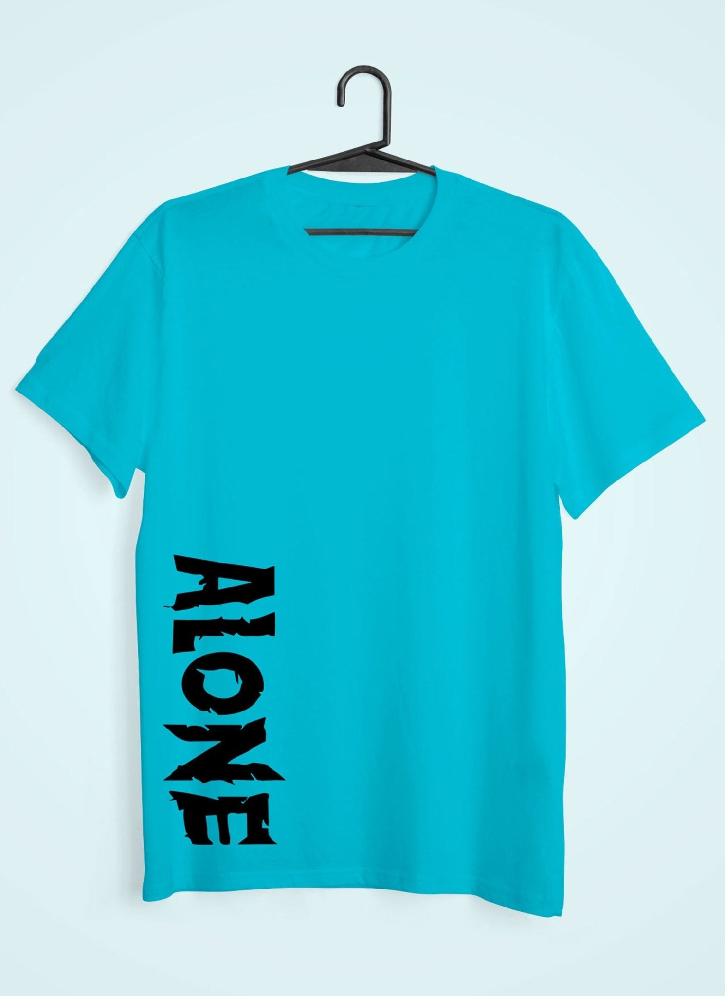 Alone Women Half Sleeves T-shirt- FunkyTeesClub - Funky Tees Club