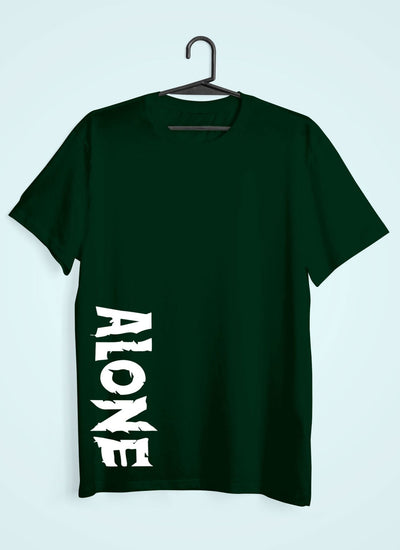 Alone Women Half Sleeves T-shirt- FunkyTeesClub - Funky Tees Club