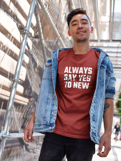 Always Say Yes Mens Half Sleeves T-shirt- FunkyTeesClub - Funky Tees Club