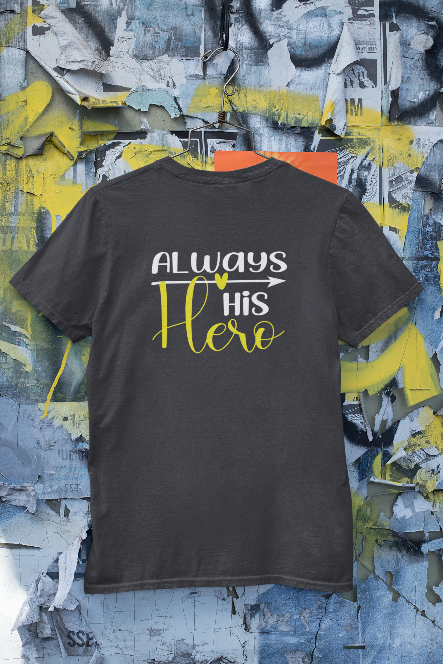 Always His Hero Father and Son Black Matching T-Shirt- FunkyTeesClub