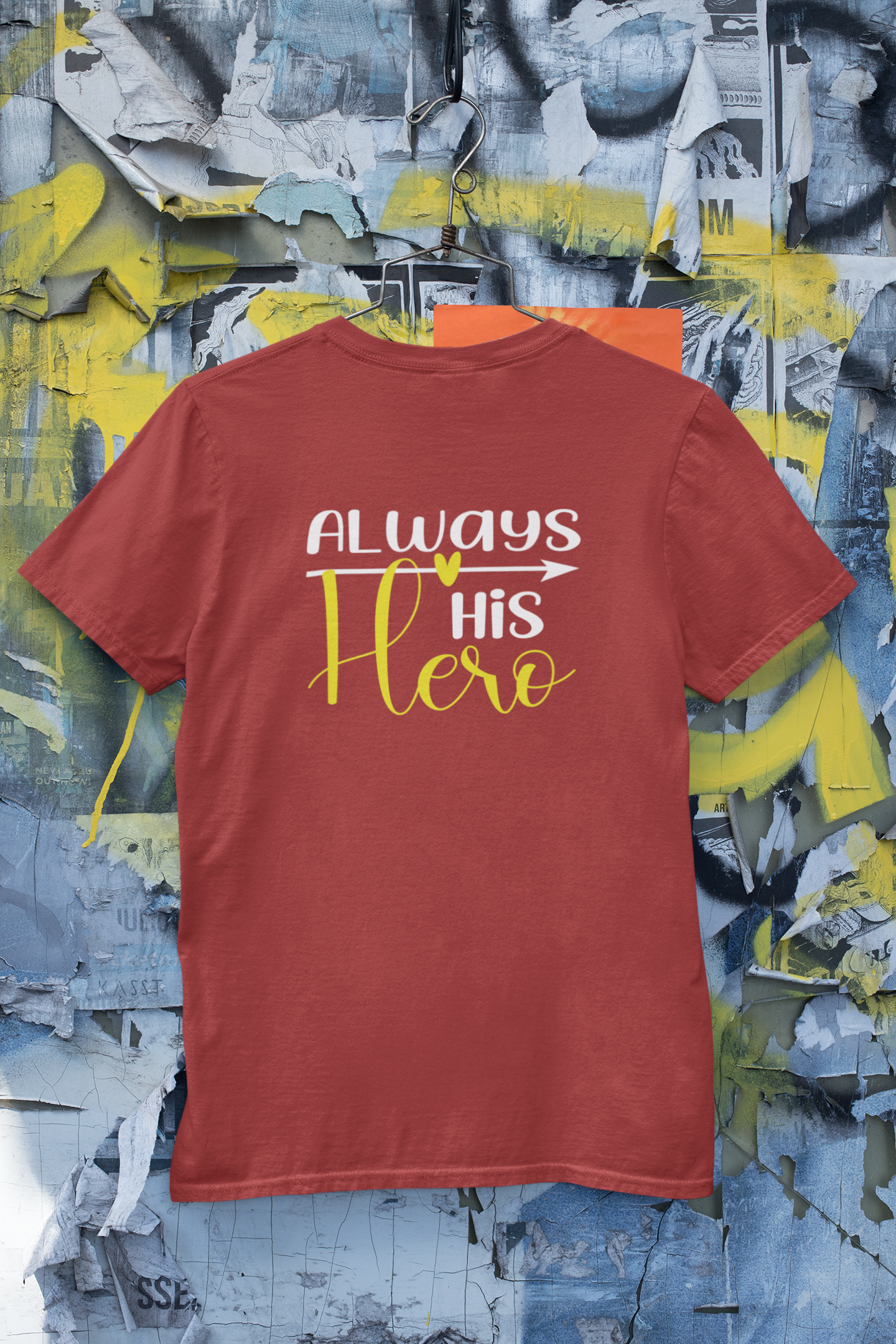 Always His Hero Father and Son Red Matching T-Shirt- FunkyTeesClub
