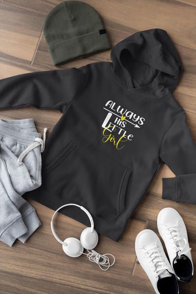 Always Her Hero Father and Daughter Black Matching Hoodies- FunkyTeesClub