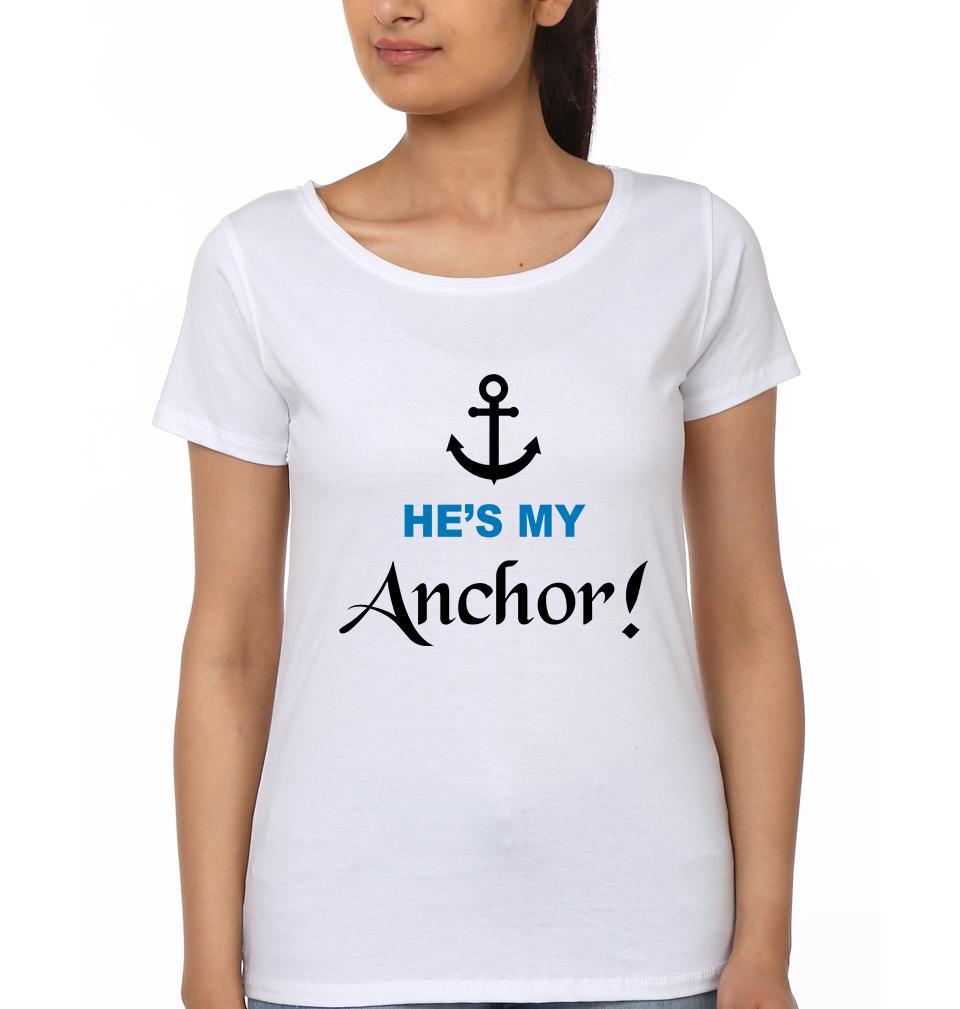 Anchor Sail Couple Half Sleeves T-Shirts -FunkyTees - Funky Tees Club