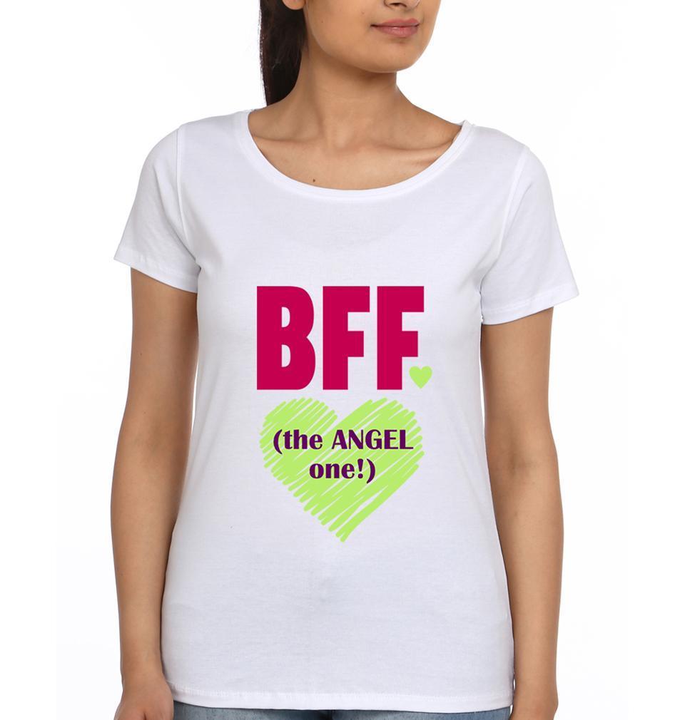 Angel Bitch BFF Half Sleeves T-Shirts-FunkyTees - Funky Tees Club