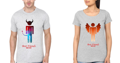 Angel Devil BFF Half Sleeves T-Shirts-FunkyTees - Funky Tees Club
