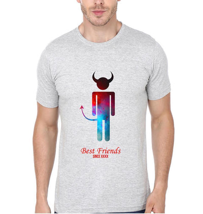 Angel Devil Male BFF Half Sleeves T-Shirts-FunkyTees - Funky Tees Club