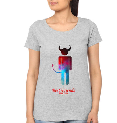 Angel Devil MF BFF Half Sleeves T-Shirts-FunkyTees - Funky Tees Club