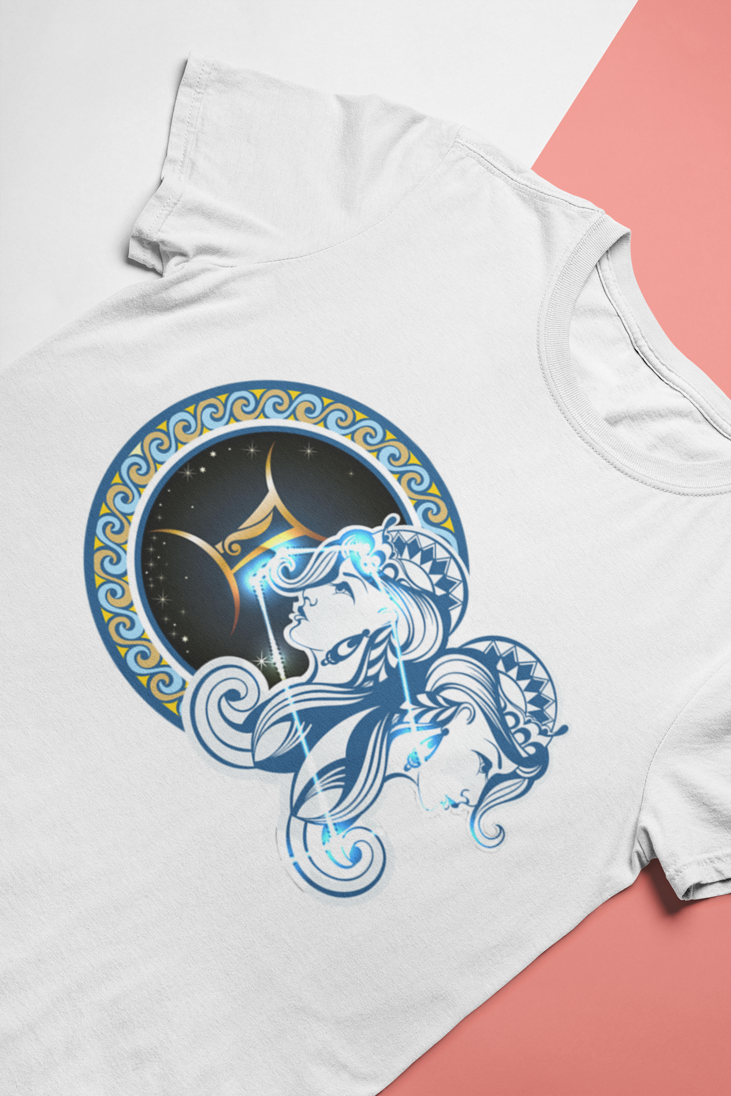 Gemini Zodiac Sign Mens Half Sleeves T-shirt- FunkyTeesClub