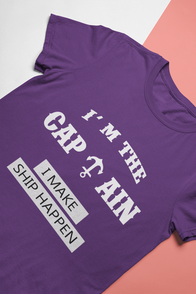 I Am The Captain Merchant Navy Mens Half Sleeves T-shirt- FunkyTeesClub