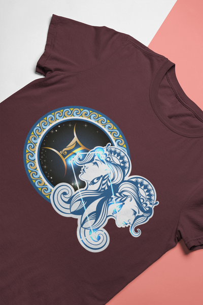 Gemini Zodiac Sign Mens Half Sleeves T-shirt- FunkyTeesClub