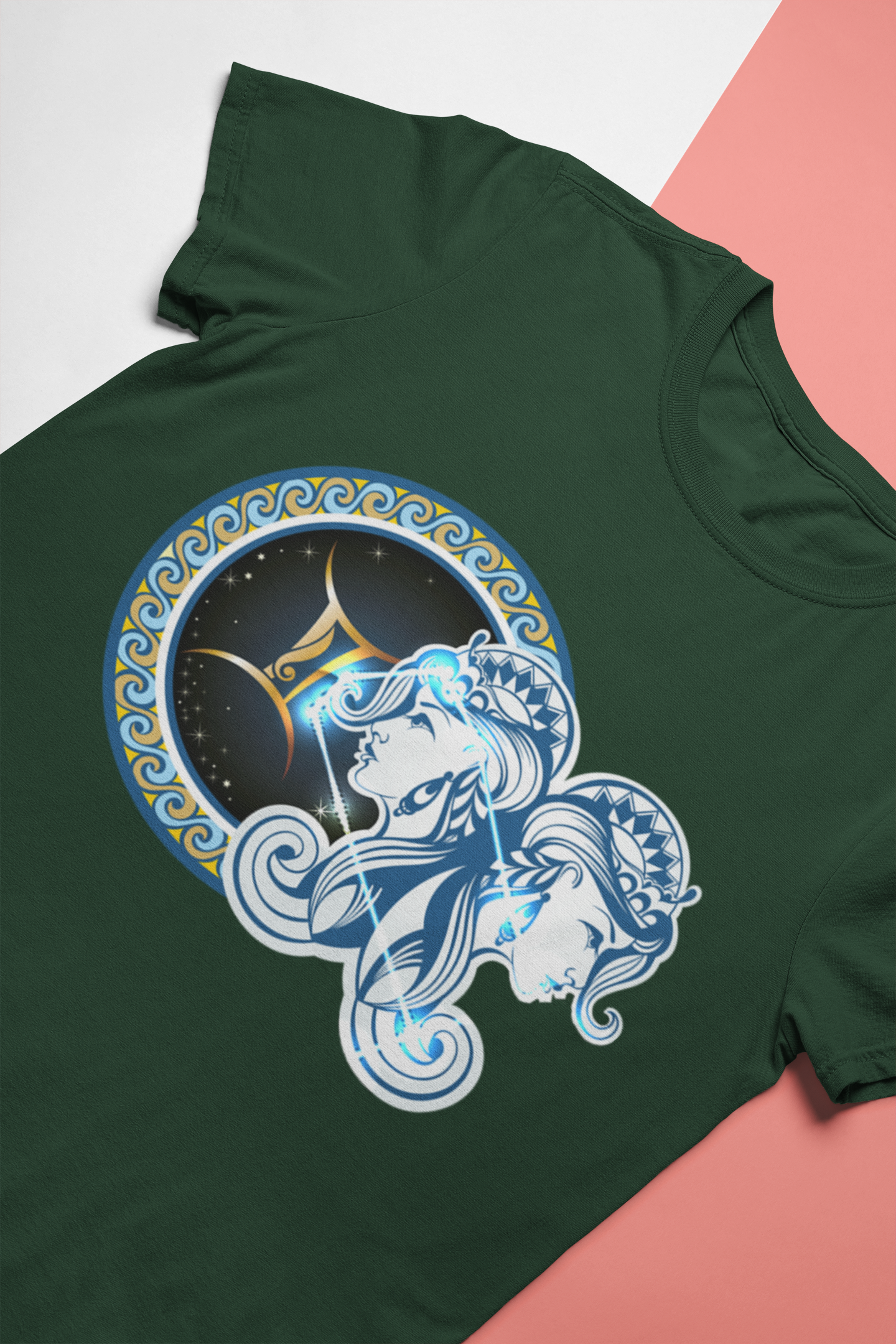 Gemini Zodiac Sign Mens Half Sleeves T-shirt- FunkyTeesClub