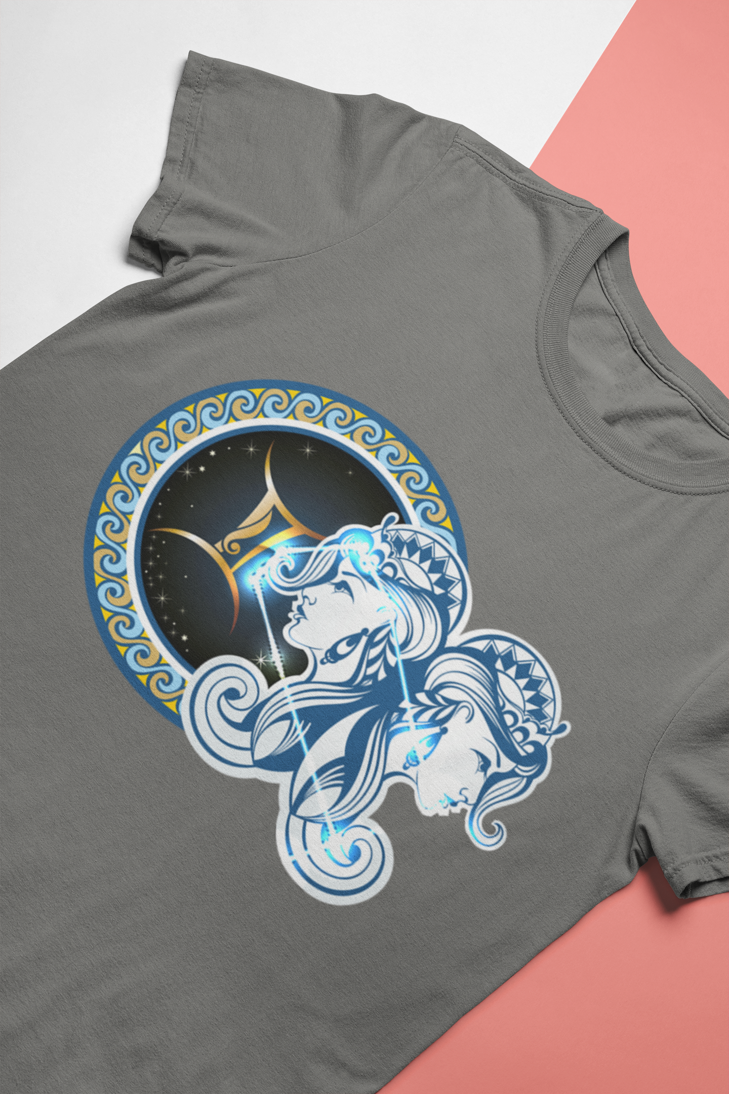Gemini Zodiac Sign Mens Half Sleeves T-shirt- FunkyTeesClub