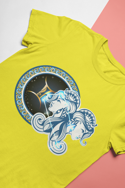 Gemini Zodiac Sign Mens Half Sleeves T-shirt- FunkyTeesClub