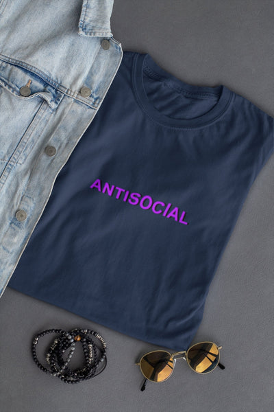 Antisocial Minimal Mens Half Sleeves T-shirt- FunkyTeesClub - Funky Tees Club