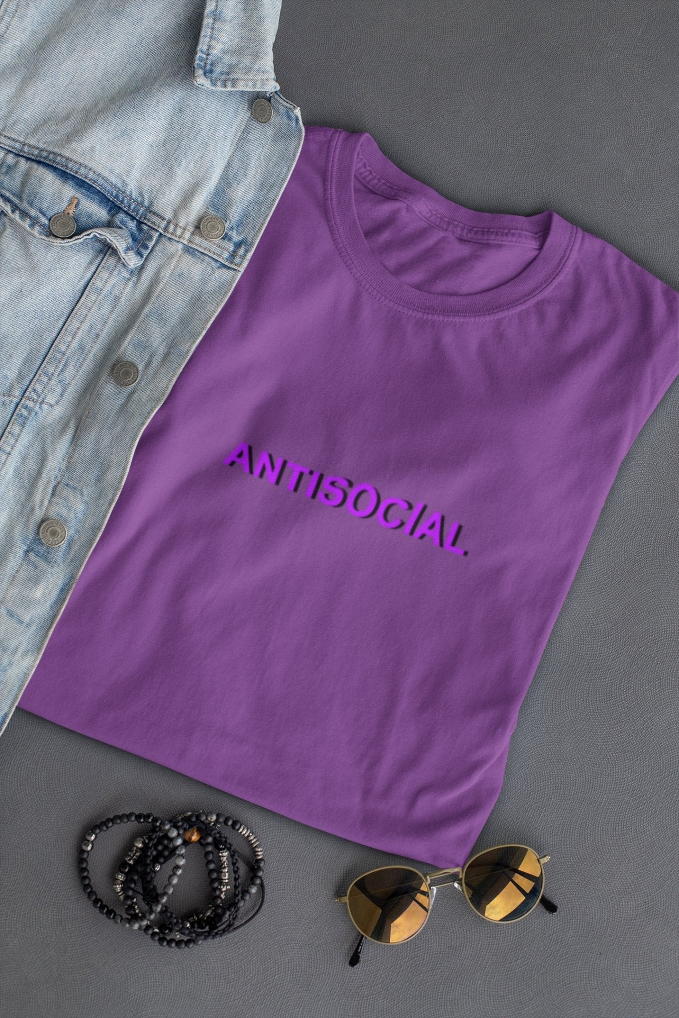 Antisocial Minimal Mens Half Sleeves T-shirt- FunkyTeesClub - Funky Tees Club