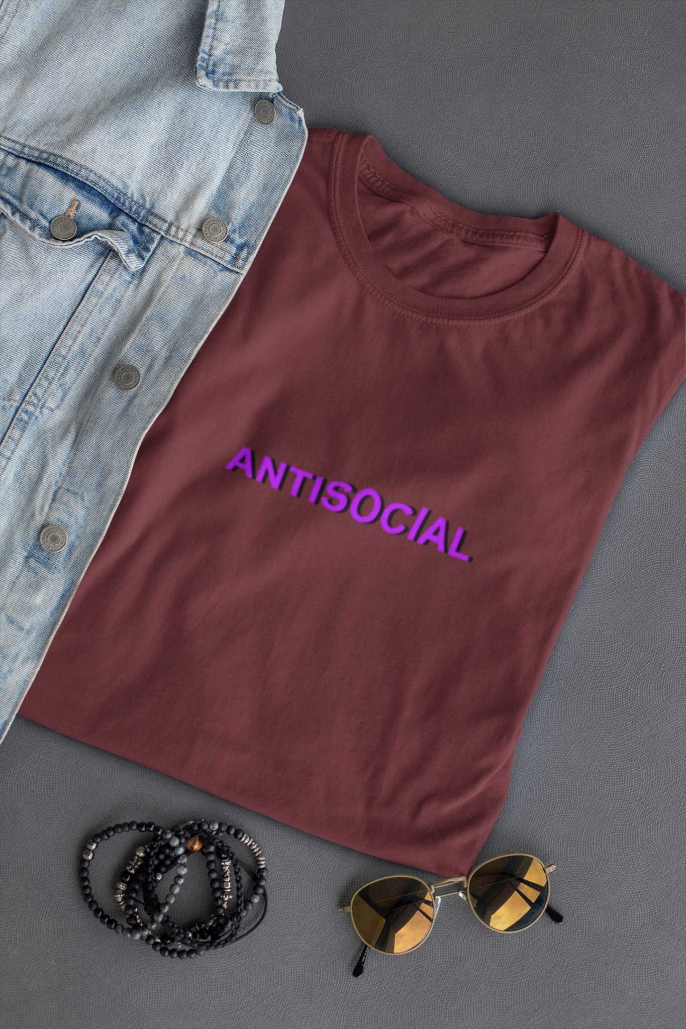 Antisocial Minimal Mens Half Sleeves T-shirt- FunkyTeesClub - Funky Tees Club