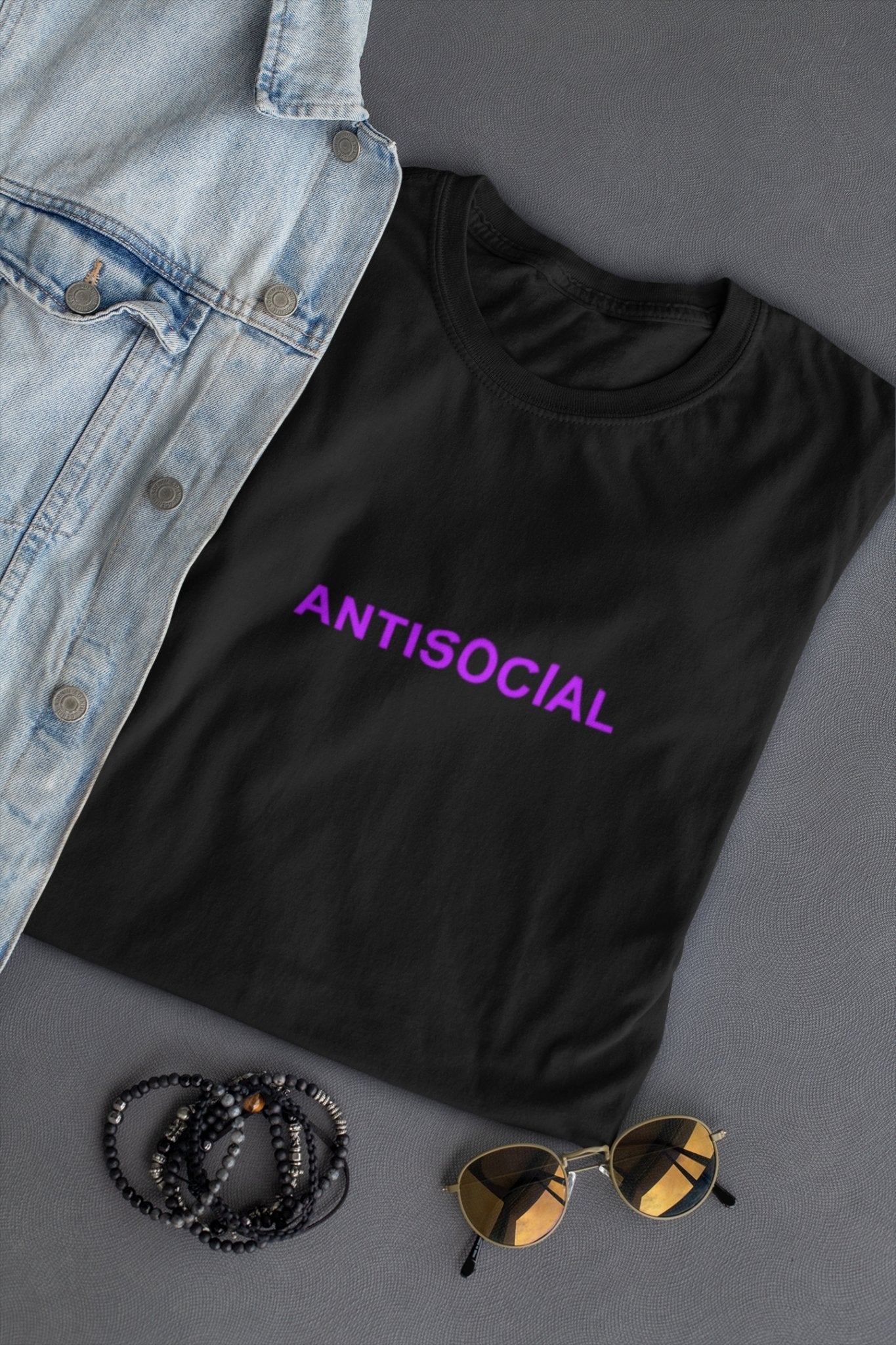 Antisocial Minimal Mens Half Sleeves T-shirt- FunkyTeesClub - Funky Tees Club