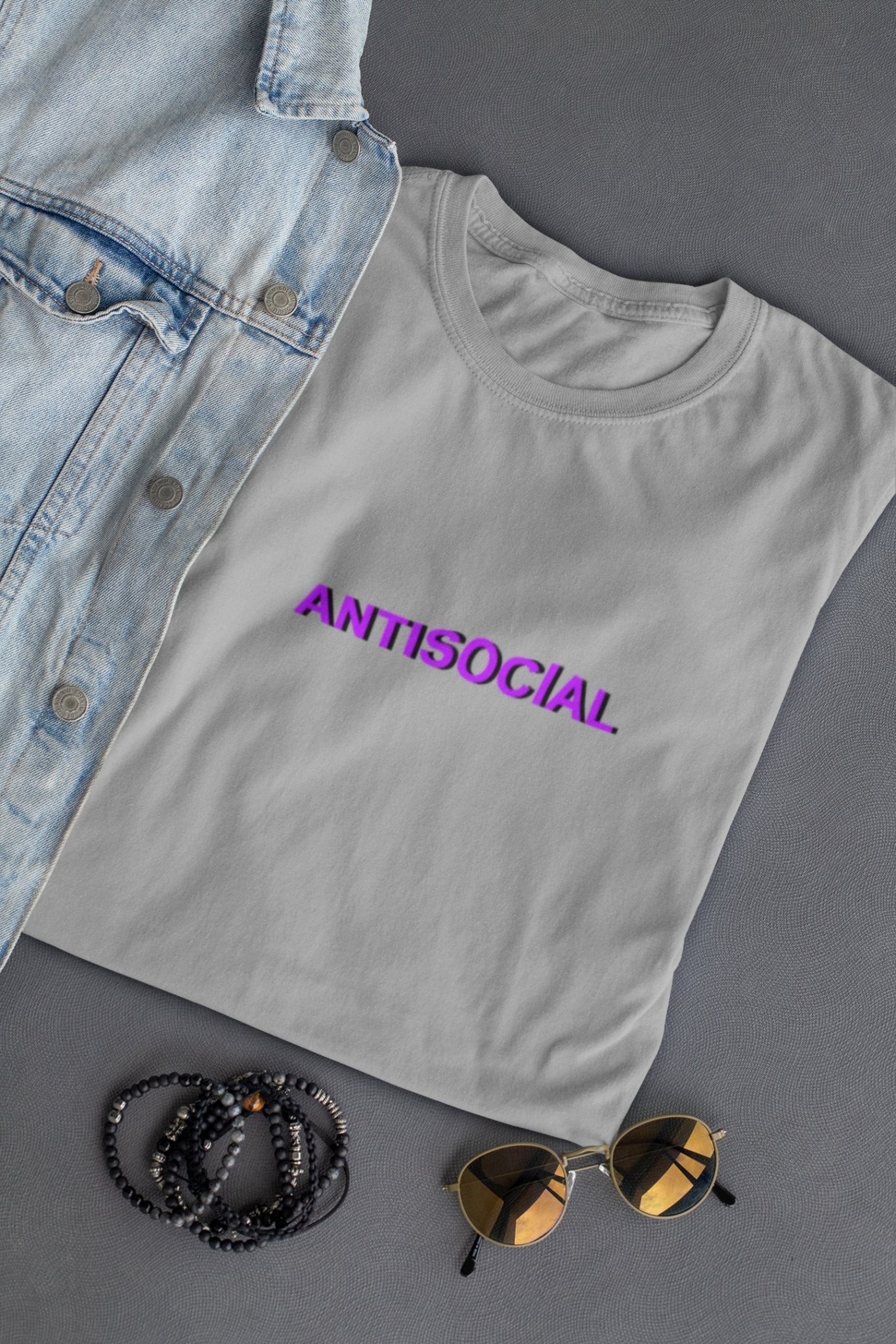 Antisocial Minimal Mens Half Sleeves T-shirt- FunkyTeesClub - Funky Tees Club