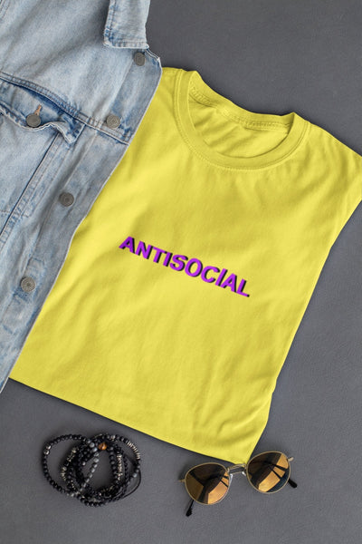Antisocial Minimal Mens Half Sleeves T-shirt- FunkyTeesClub - Funky Tees Club