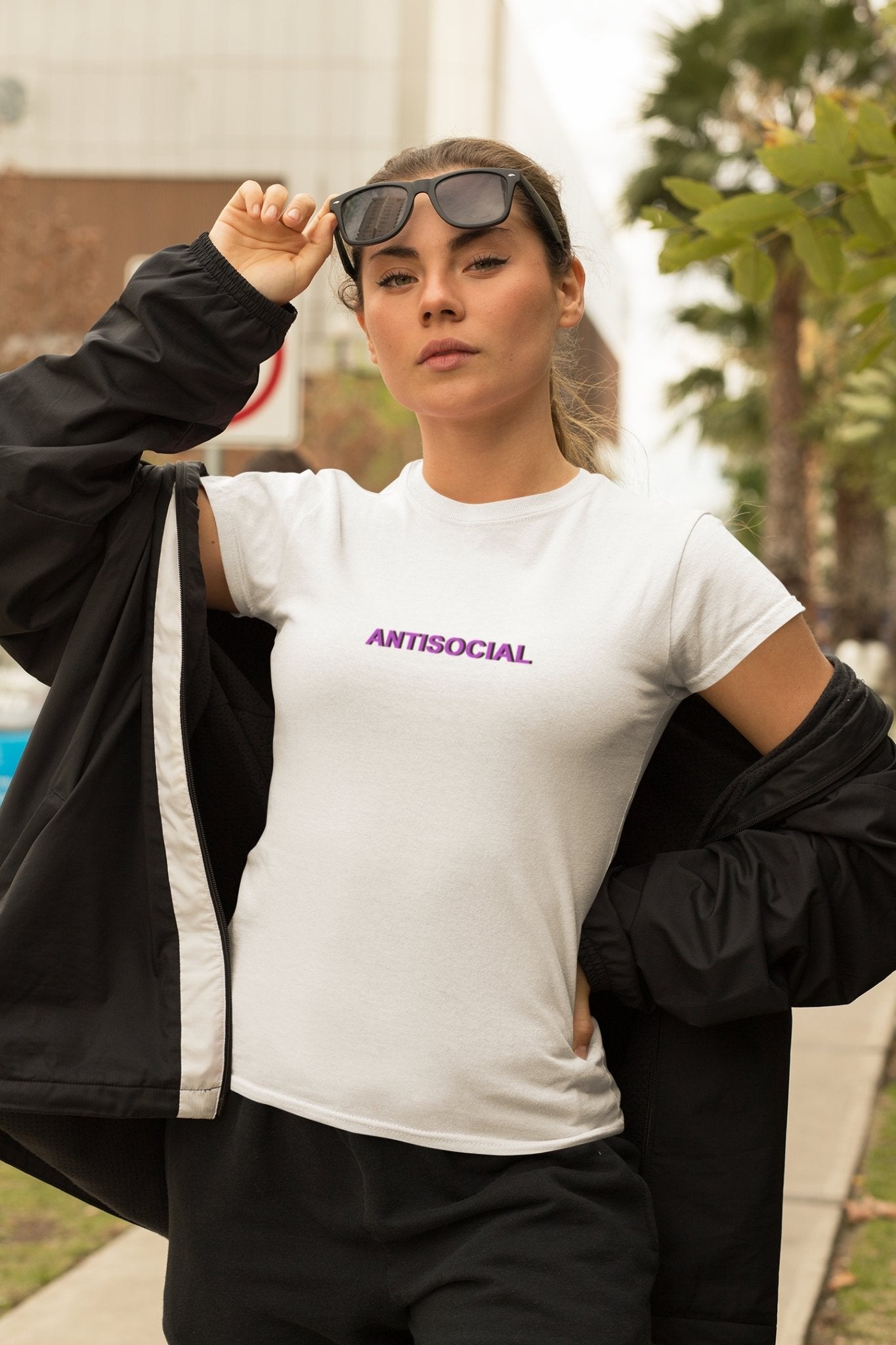 Antisocial Minimal Women Half Sleeves T-shirt- FunkyTeesClub - Funky Tees Club