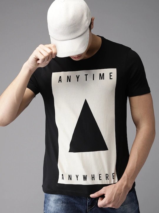 Anytime Anywhere Minimal Round Neck Mens Half Sleeves T-shirt- FunkyTeesClub - Funky Tees Club