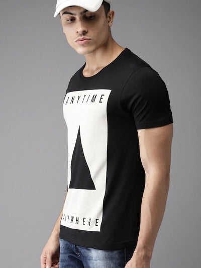 Anytime Anywhere Minimal Round Neck Mens Half Sleeves T-shirt- FunkyTeesClub - Funky Tees Club