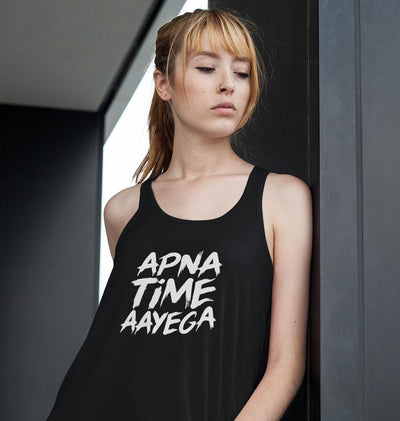 Apna Time Aayega Women Tank Top-FunkyTeesClub - FunkyTeesClub
