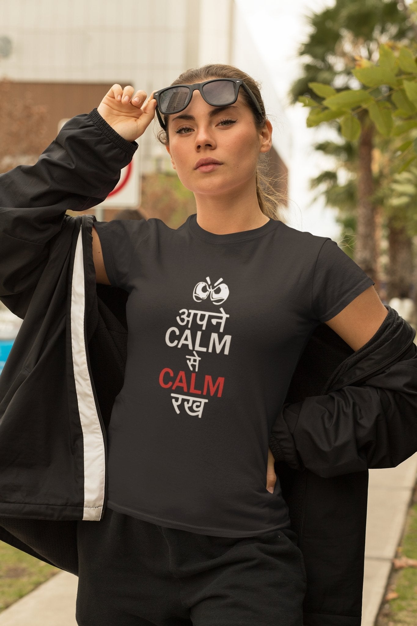Apne Kaam Se Kaam Typography Women Half Sleeves T-shirt- FunkyTeesClub - Funky Tees Club