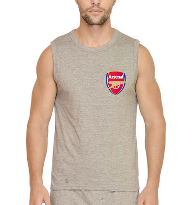 Arsenal Logo Men Gym Vest-FunkyTeesClub - Funky Tees Club