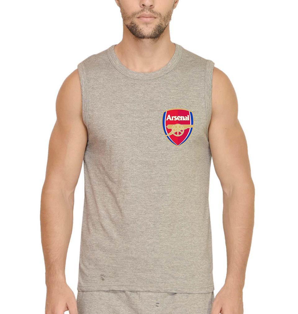 Arsenal Logo Men Gym Vest-FunkyTeesClub - Funky Tees Club