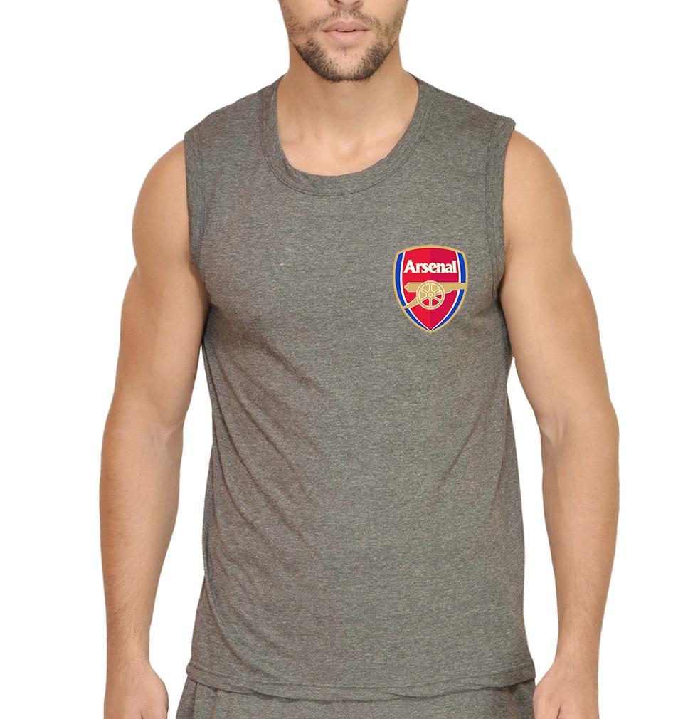 Arsenal Logo Men Gym Vest-FunkyTeesClub - Funky Tees Club