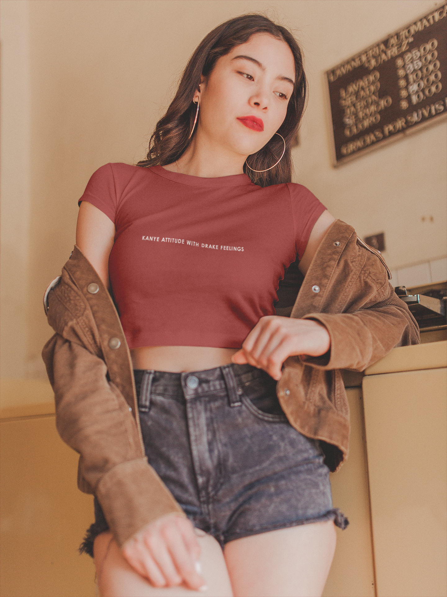 Kanye Attitude Minimals Women Crop Top- FunkyTeesClub