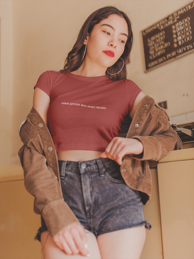 Kanye Attitude Minimals Women Crop Top- FunkyTeesClub