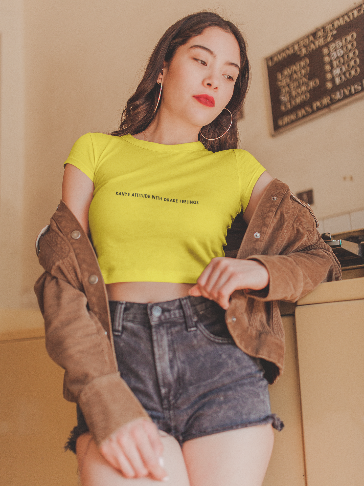 Kanye Attitude Minimals Women Crop Top- FunkyTeesClub
