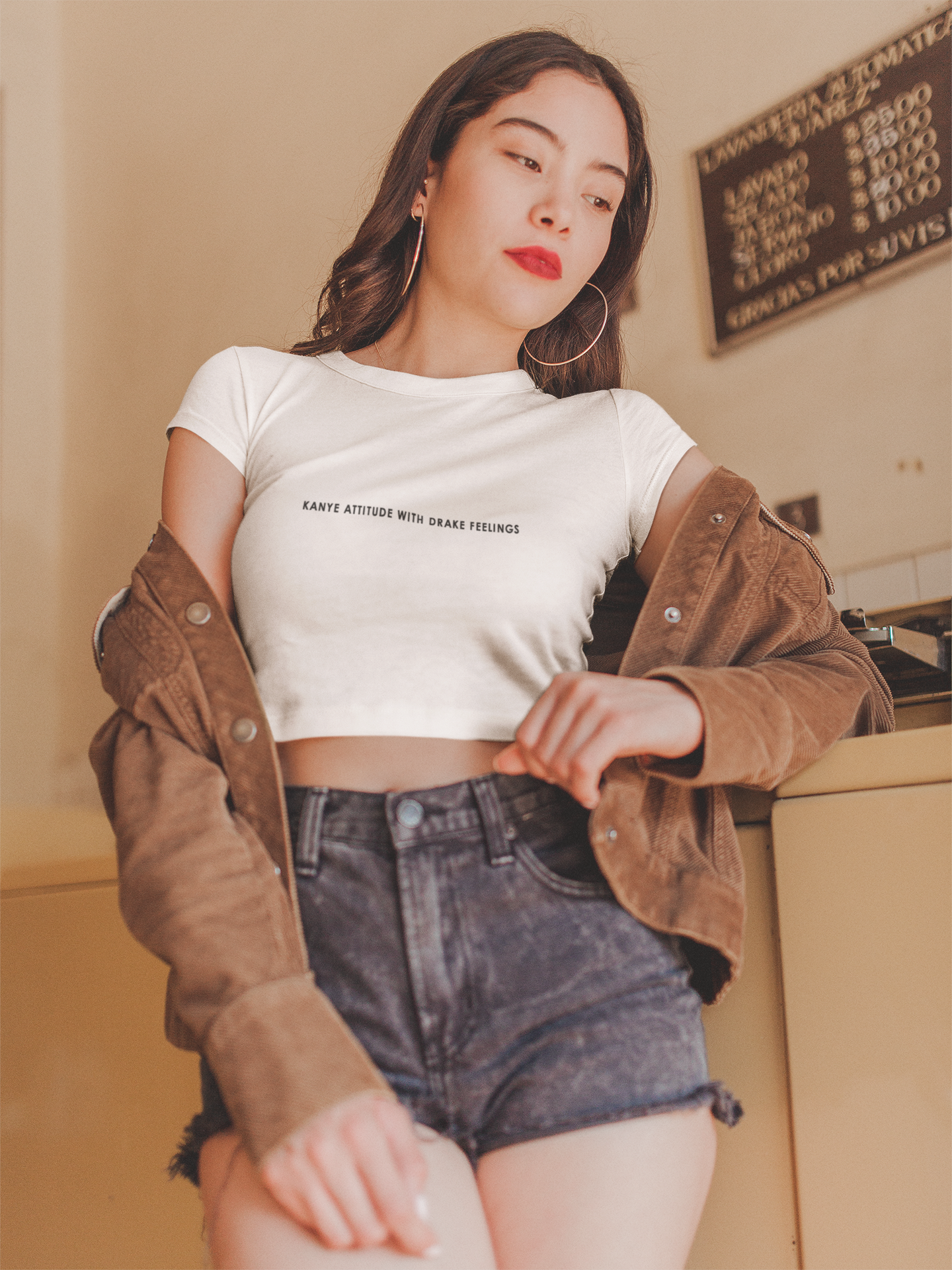 Kanye Attitude Minimals Women Crop Top- FunkyTeesClub