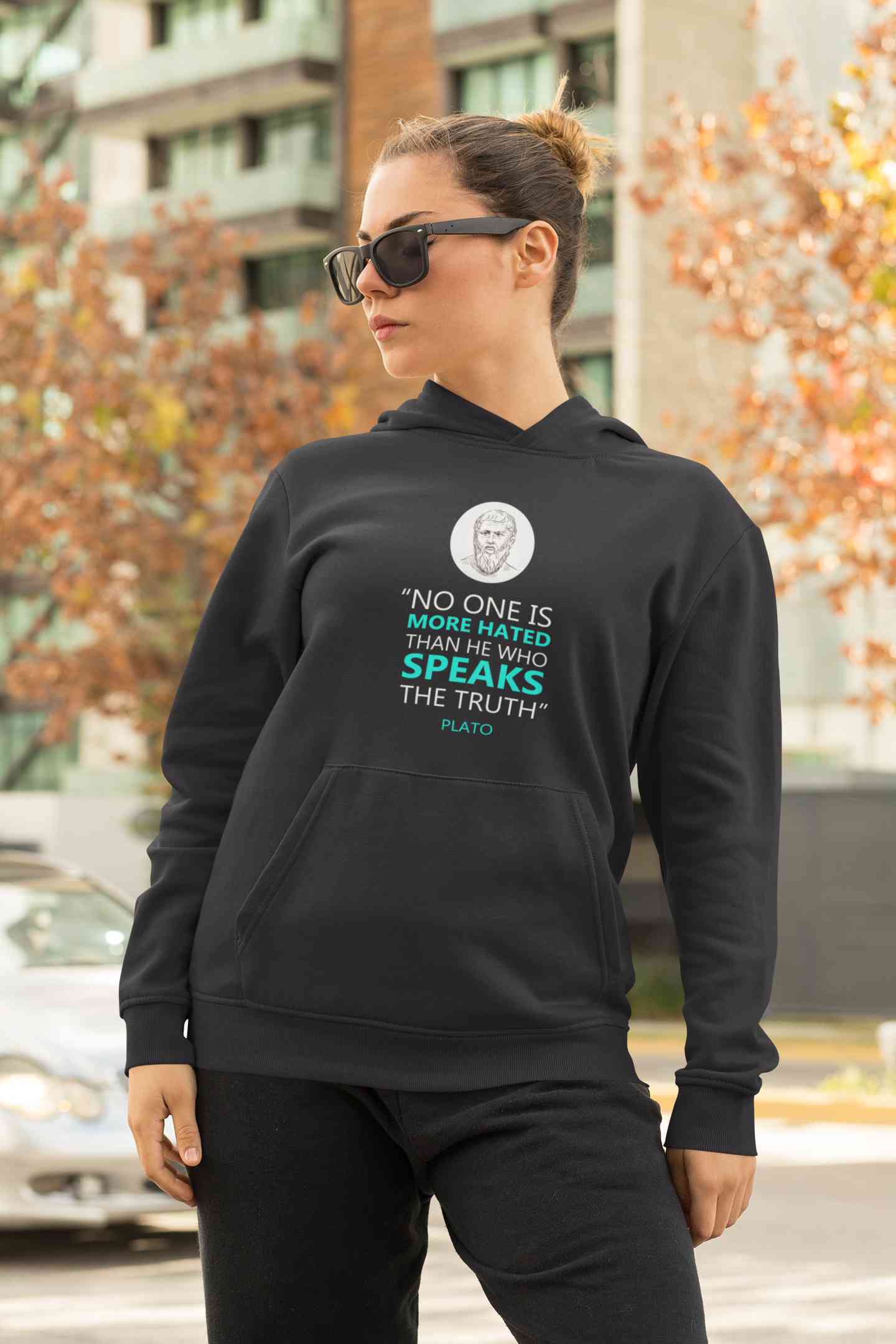 Plato Quote Hoodies for Women-FunkyTeesClub